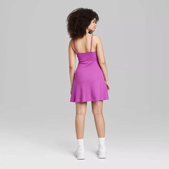 Wild Fable Knit Skater Dress Plum Purple - Picture 2 of 7